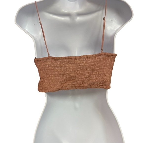 Free People Fp One Lyra Bralette Crochet Embroidered Smocked Strap Top M - Picture 5 of 5